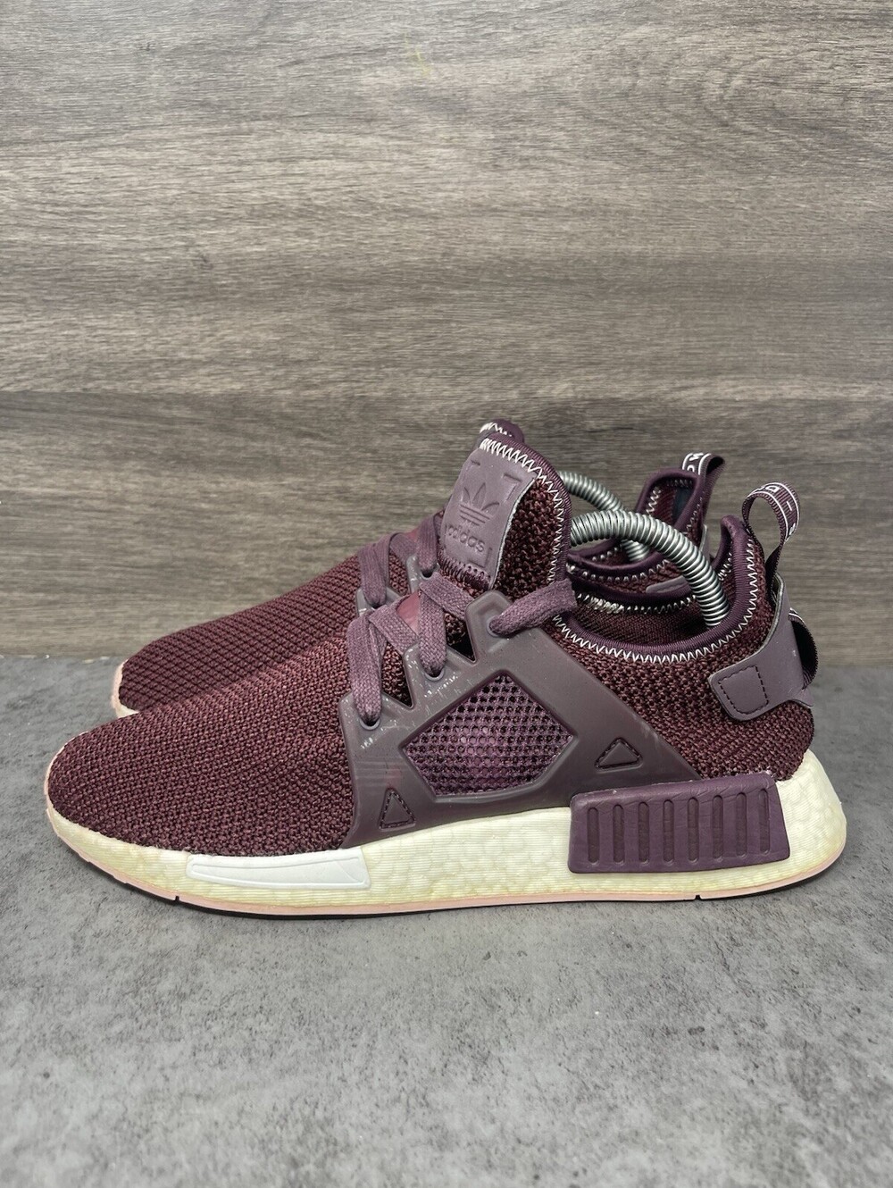 Adidas NMD XR1 Womens Size 7.5 Dark Burgundy Vapour Pink Boost BY9820 Sneakers